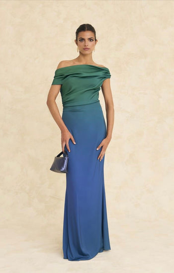 Vestido Marca Lady Pipa Azul Turquesa degradado  - Nubia