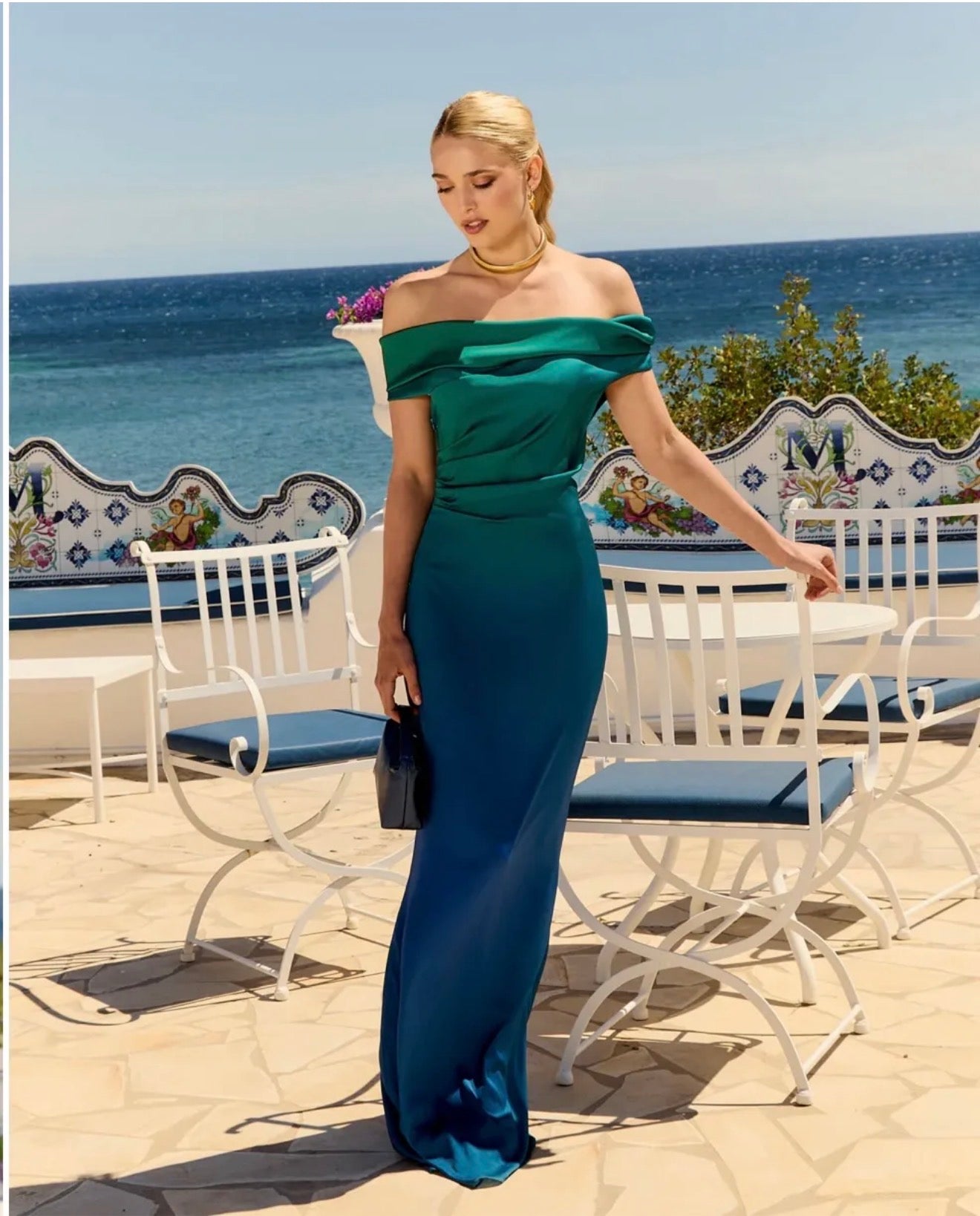 Vestido Marca Lady Pipa Azul Turquesa degradado  - Nubia