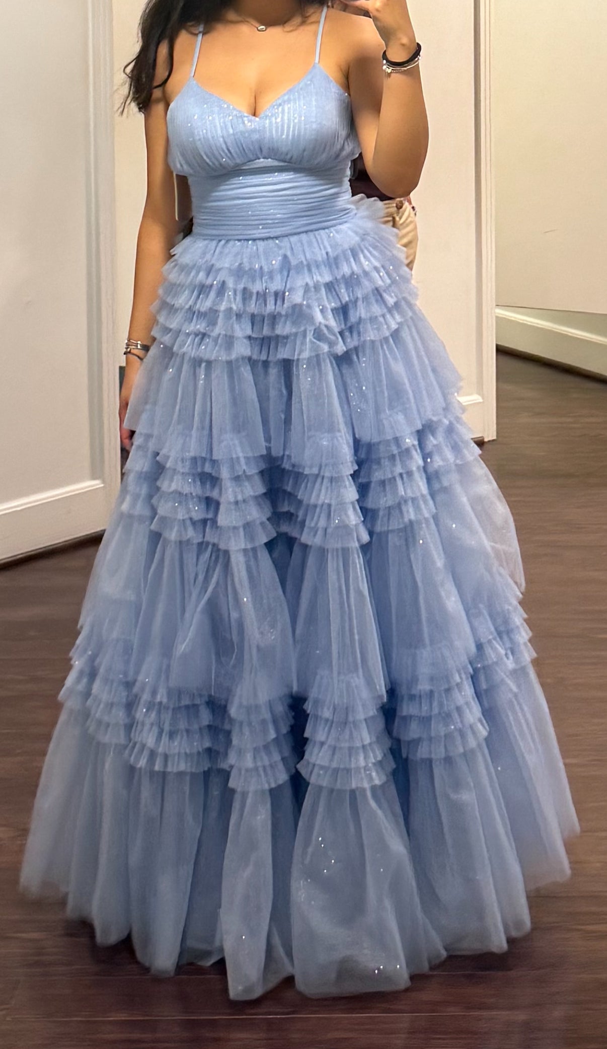 Vestido ruffles azul  - Hannia