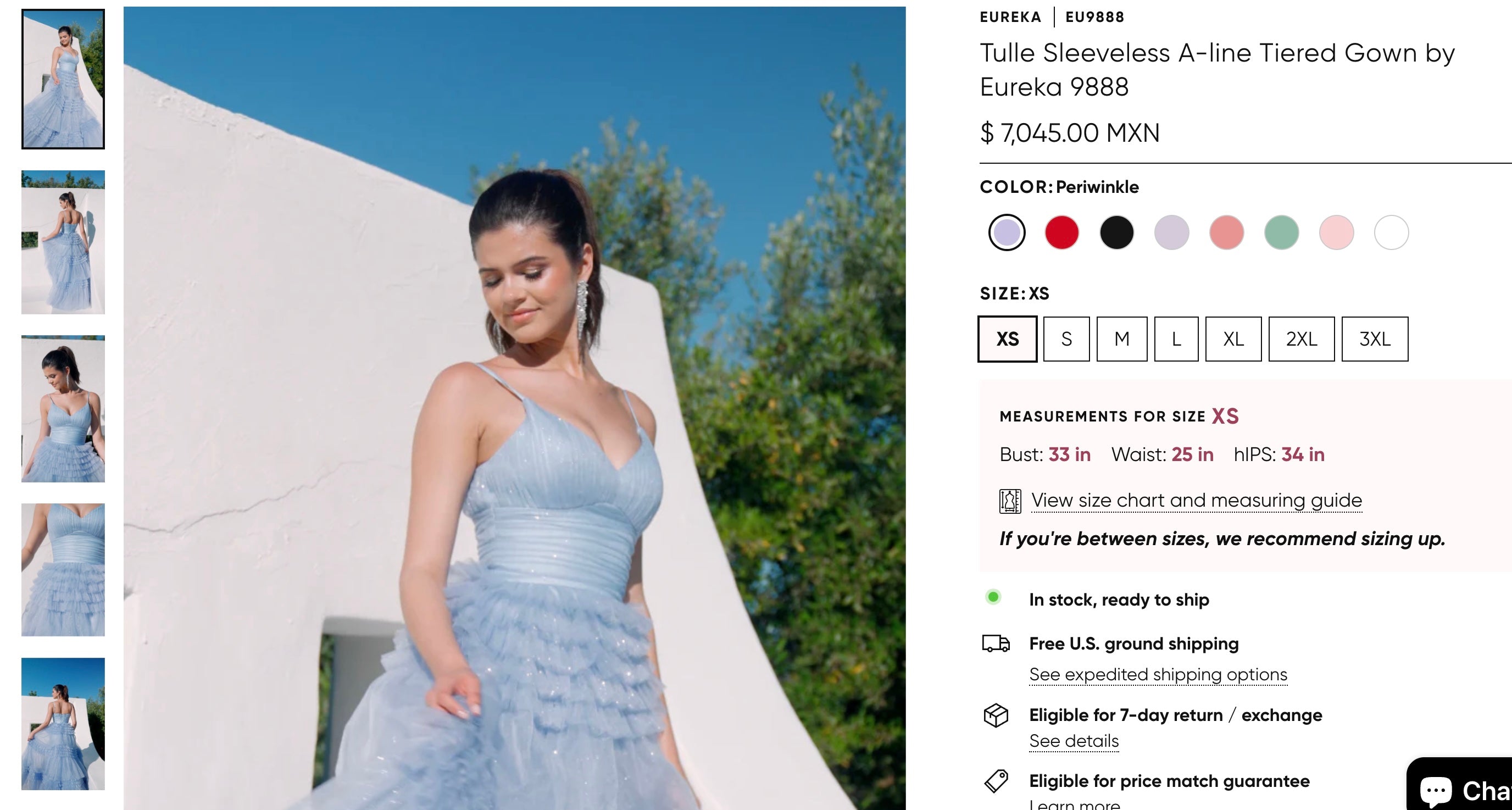 Vestido ruffles azul  - Hannia