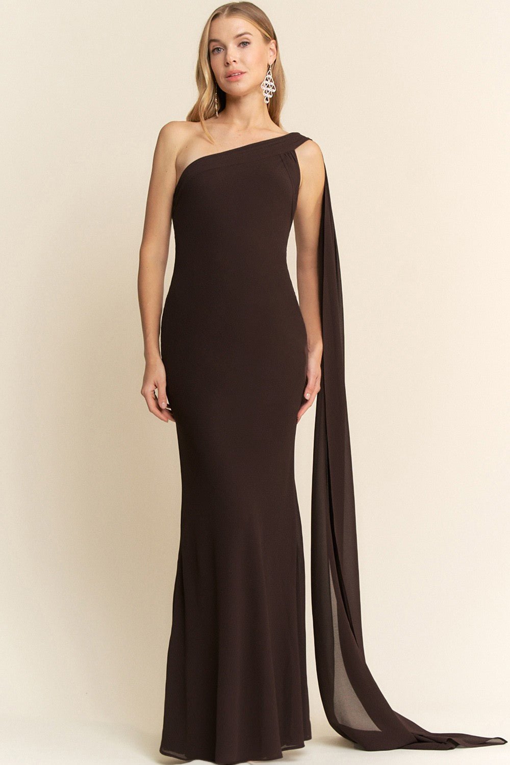Allena - chocolate - Cindel vestidos maxi, midi, mini, para toda ocasion, largos, de fiesta, de boda