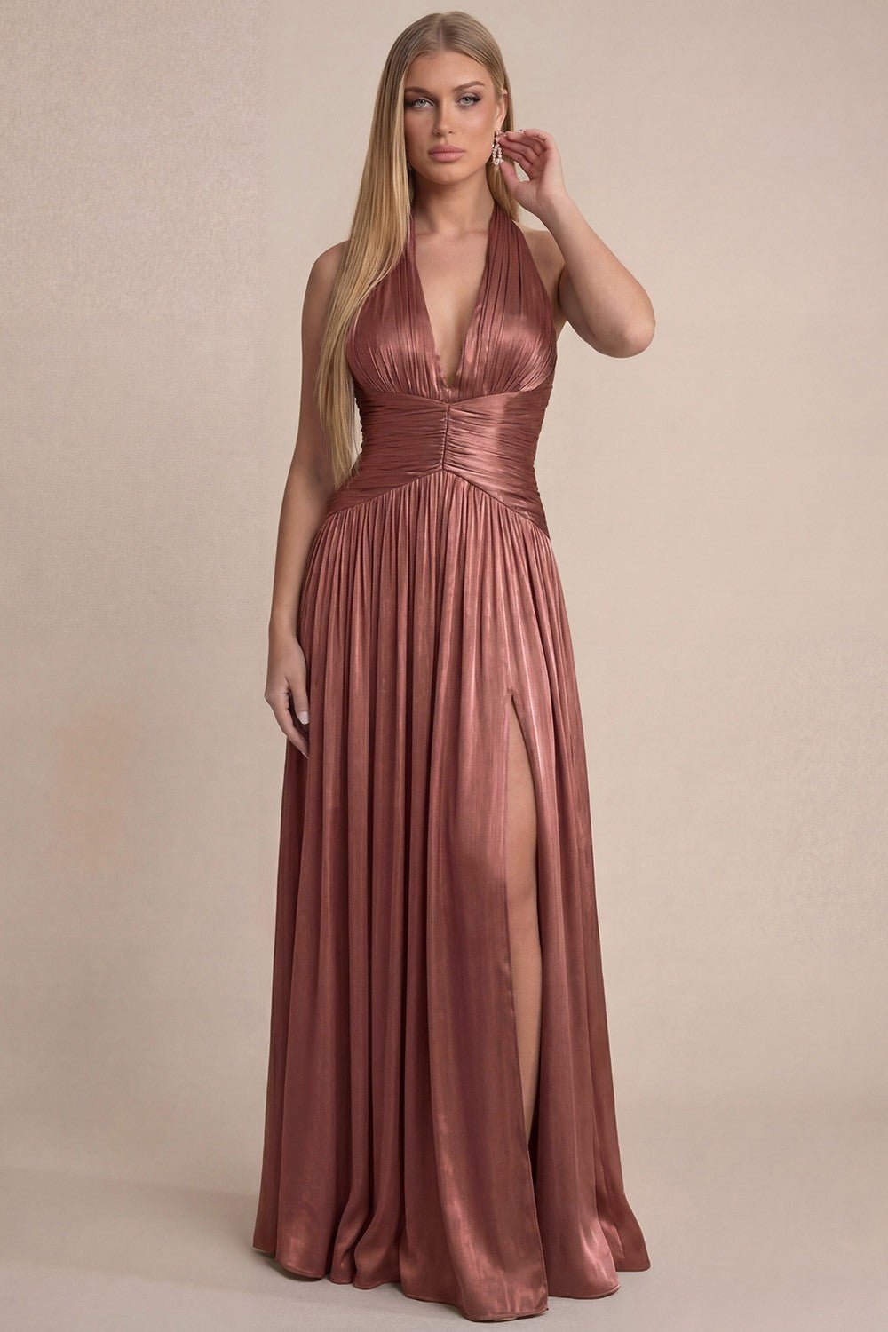 Asterin - terracota PRE VENTA 5 DÍAS HÁBILES - Cindel vestidos maxi, midi, mini, para toda ocasion, largos, de fiesta, de boda