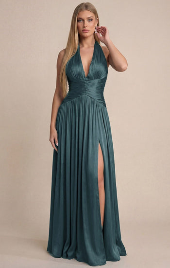 Asterin - verde azulado PRE VENTA 5 DÍAS HÁBILES - Cindel vestidos maxi, midi, mini, para toda ocasion, largos, de fiesta, de boda