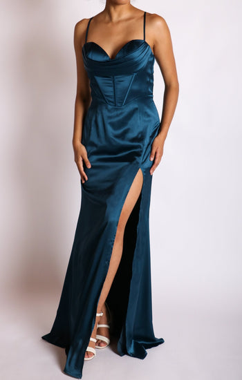 Evelyn - azul - Lend the Trend renta de vestidos mexico