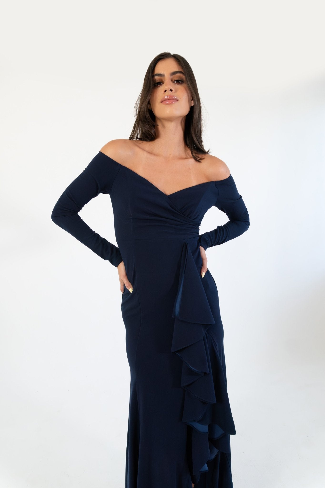 Hannia - azul venta - Lend the Trend renta de vestidos mexico