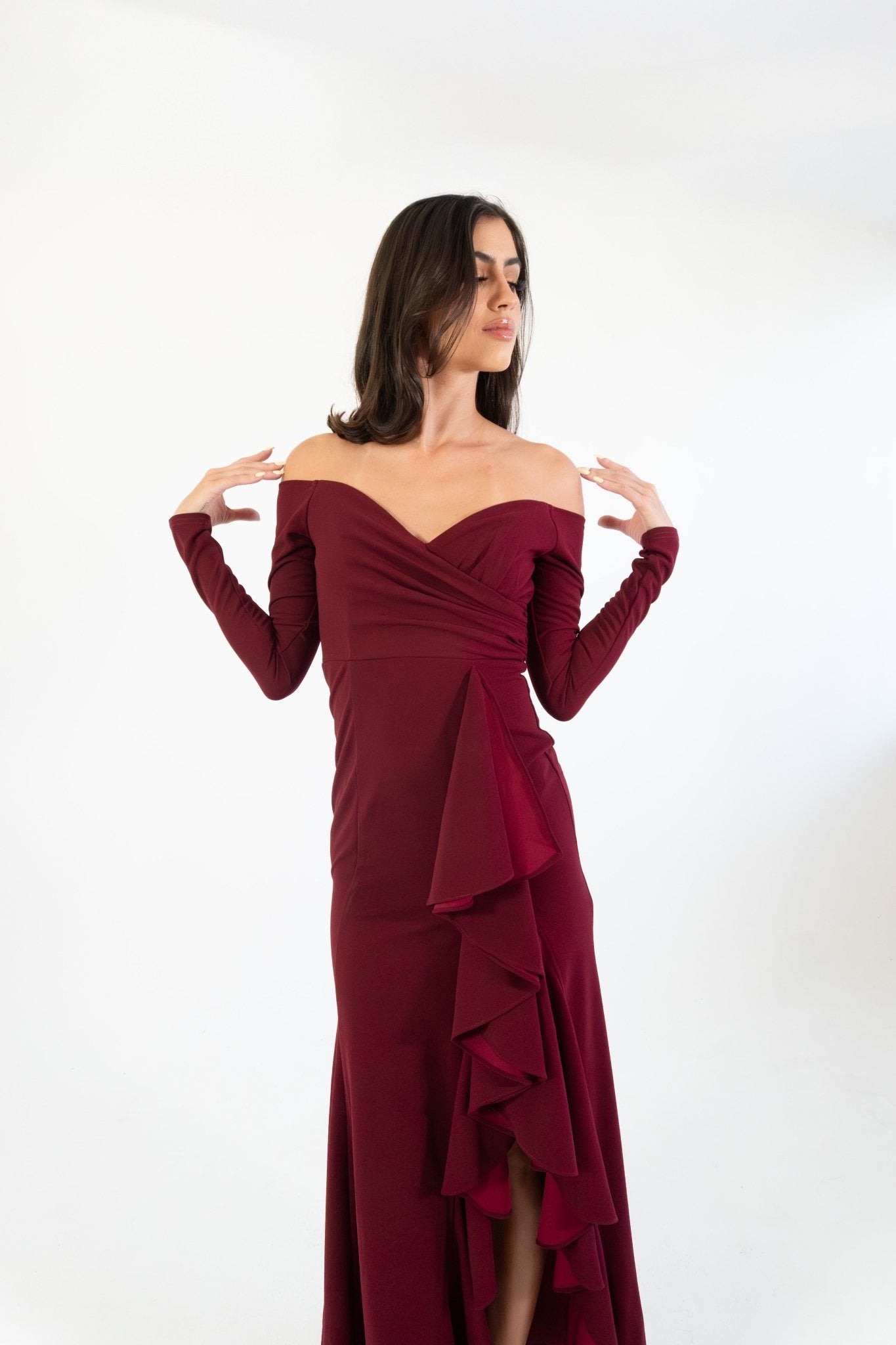 Hannia - rojo - Lend the Trend renta de vestidos mexico