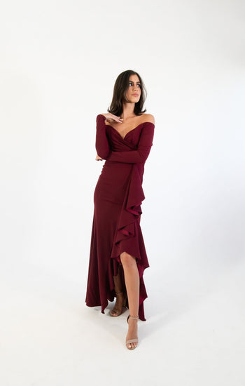 Hannia - rojo - Lend the Trend renta de vestidos mexico