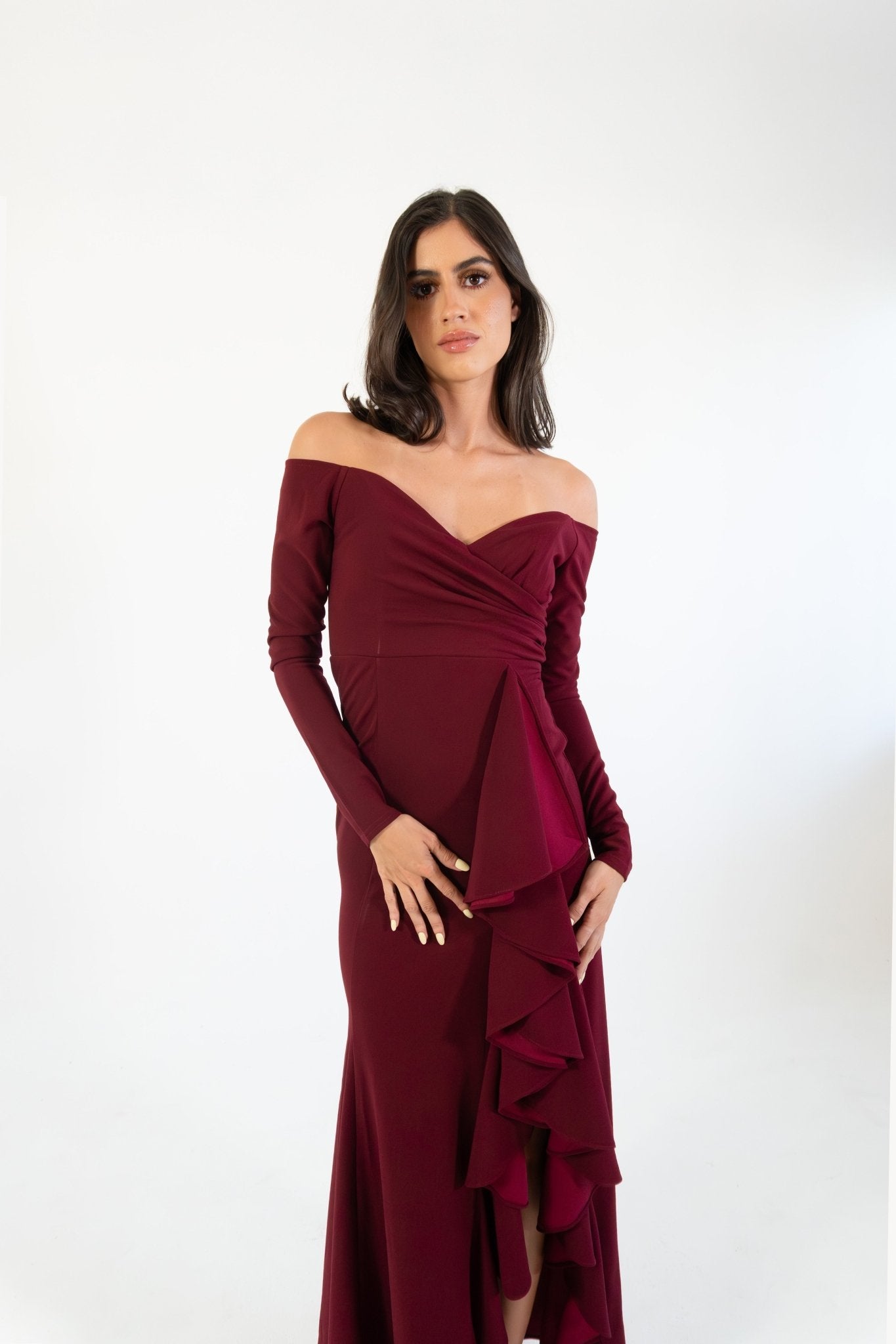 Hannia - rojo - Lend the Trend renta de vestidos mexico