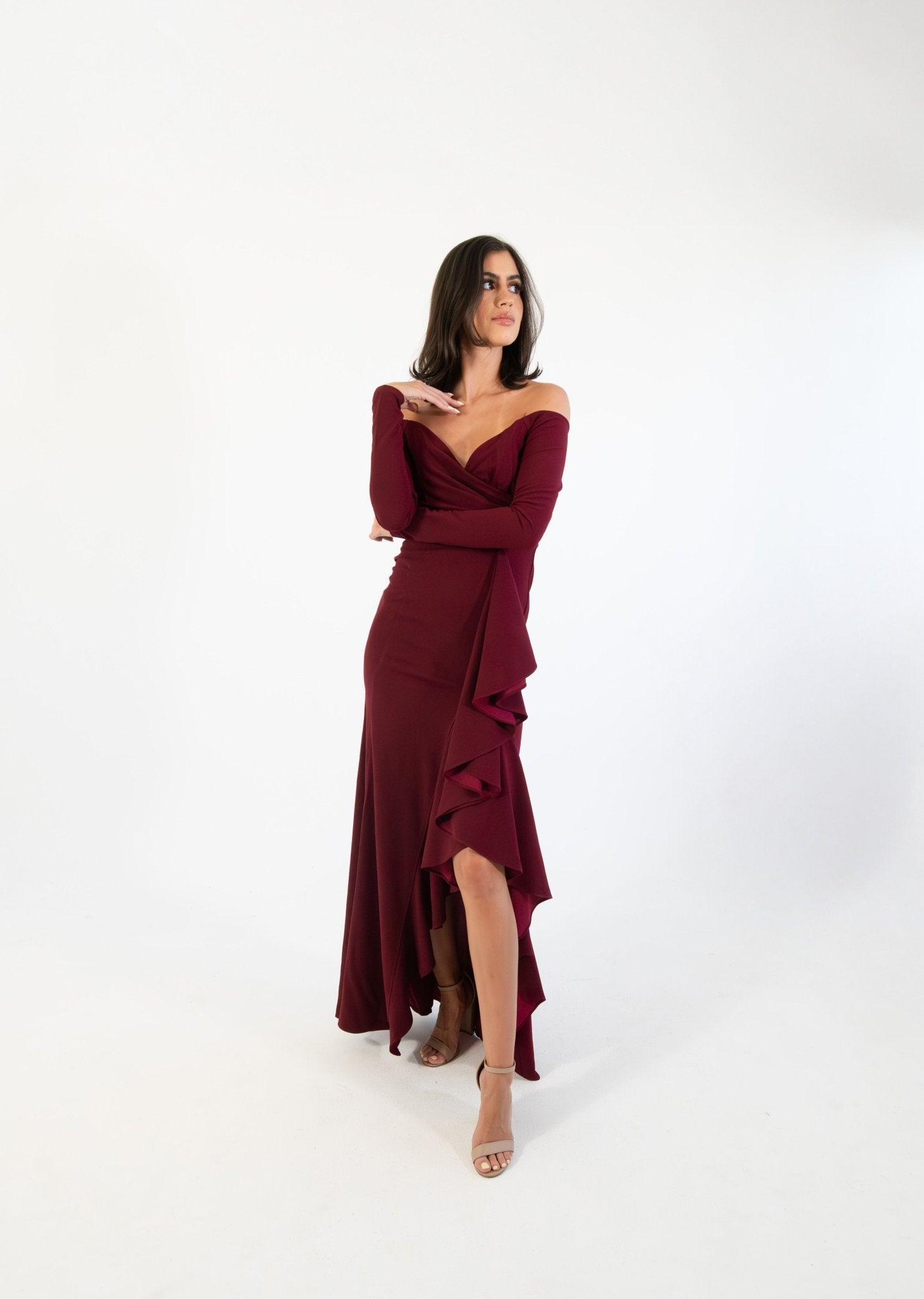 Hannia - rojo venta - Lend the Trend renta de vestidos mexico