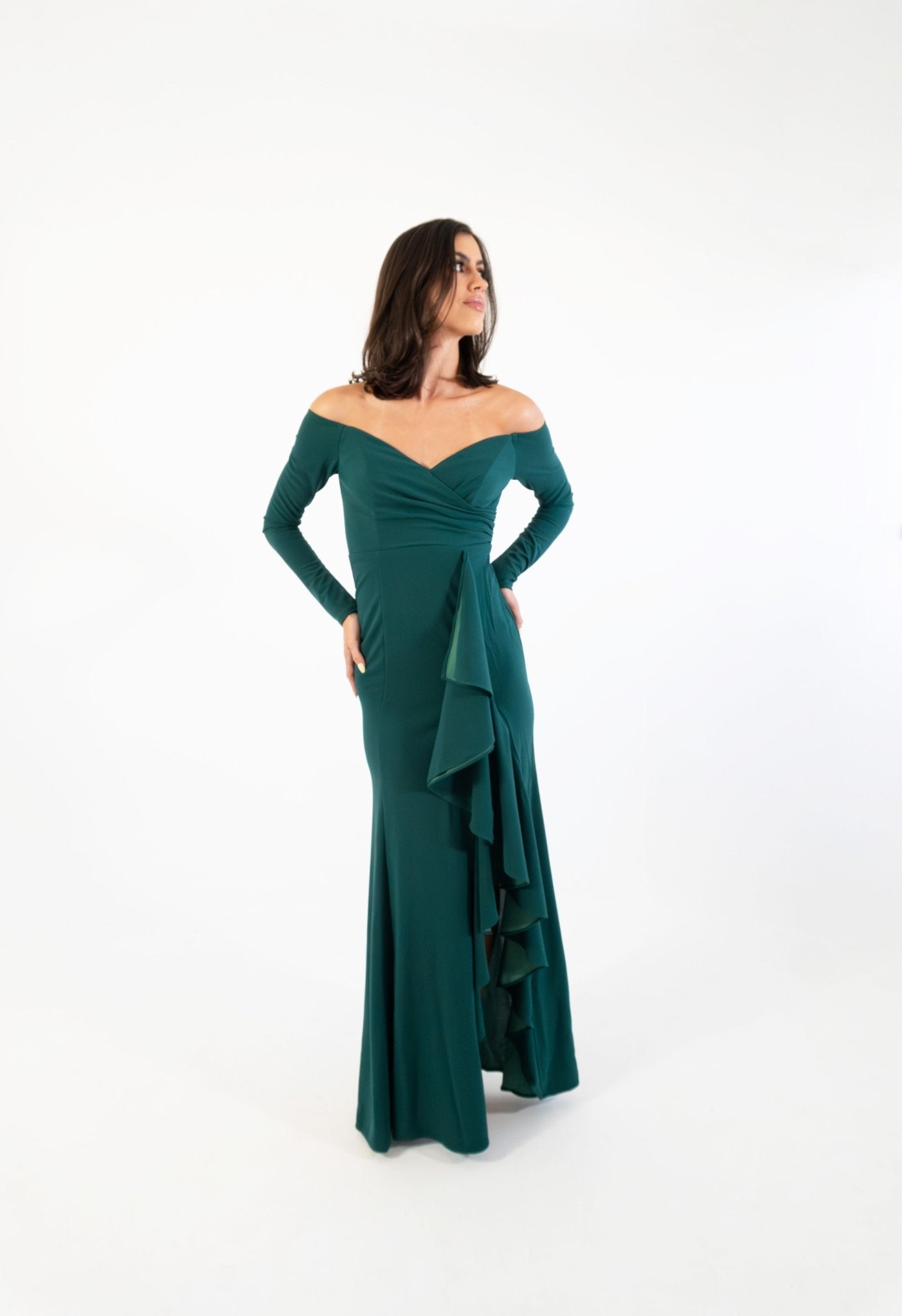 Hannia - verde venta - Lend the Trend renta de vestidos mexico