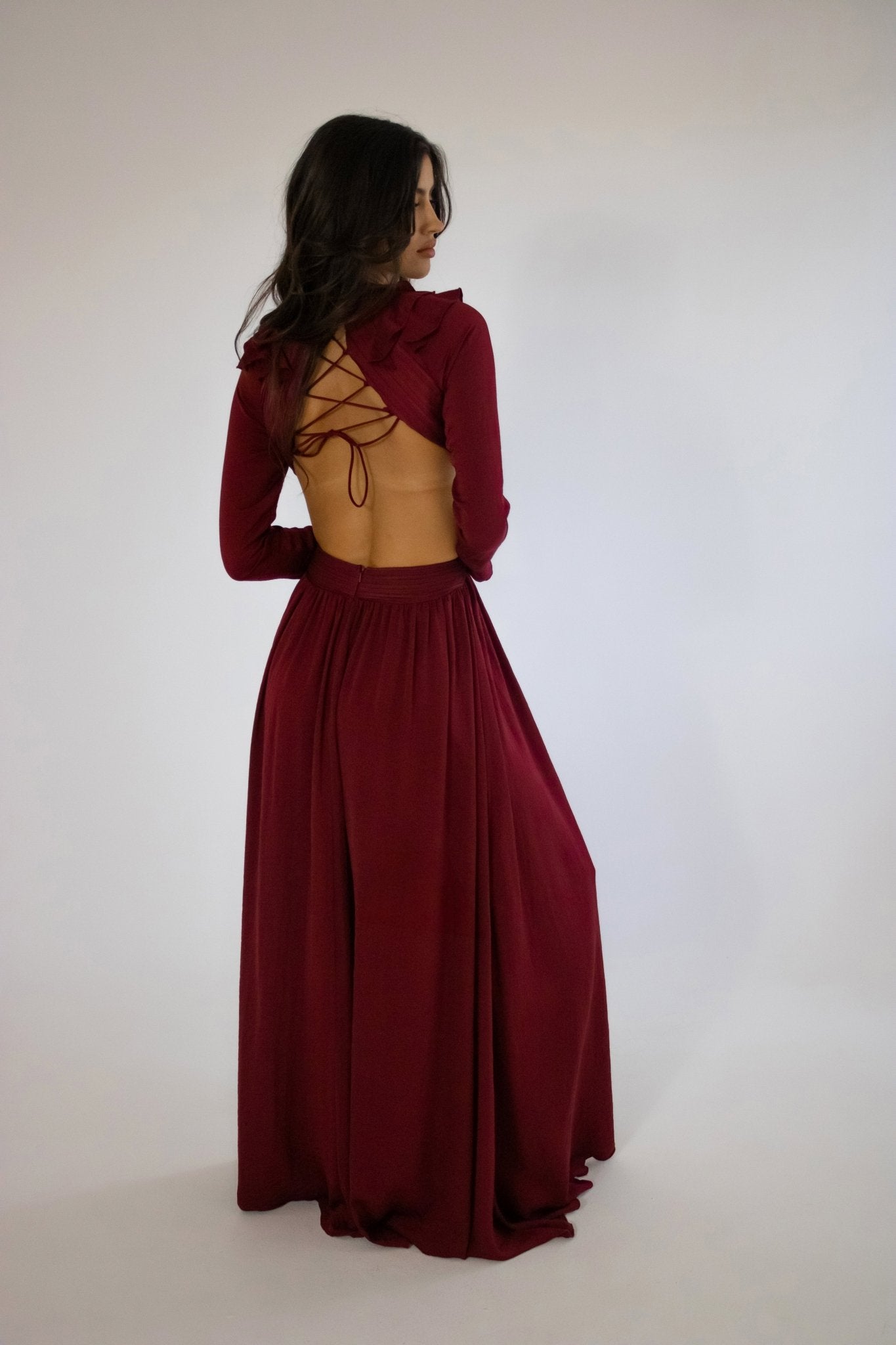 Micaela - rosa rojizo - Lend the Trend renta de vestidos mexico