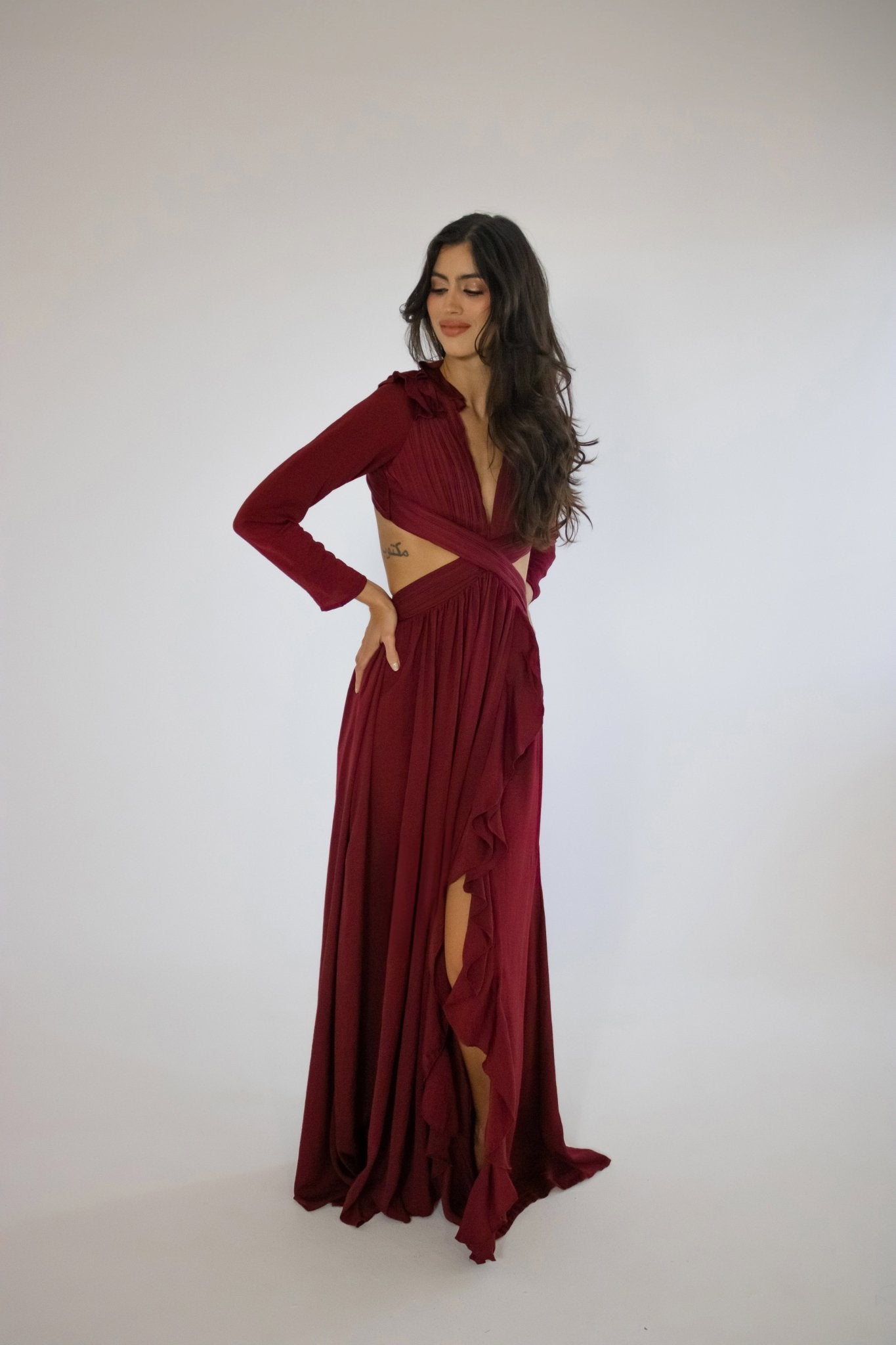 Micaela - rosa rojizo venta - Lend the Trend renta de vestidos mexico