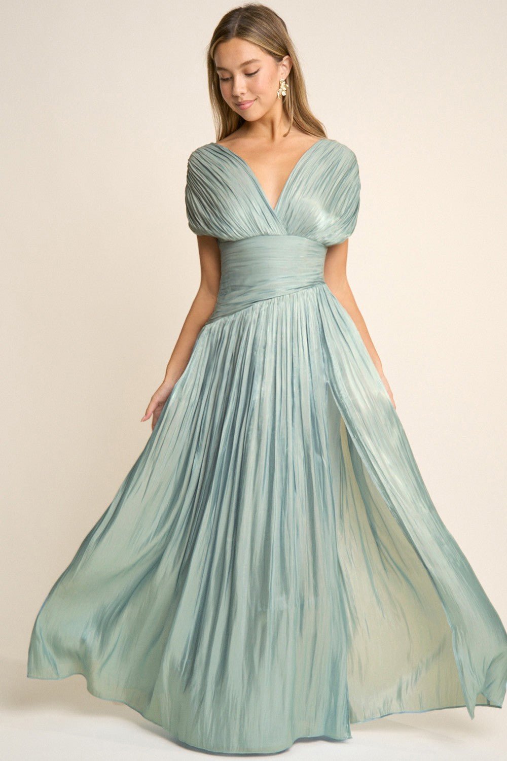 Regina - verde - Cindel vestidos maxi, midi, mini, para toda ocasion, largos, de fiesta, de boda