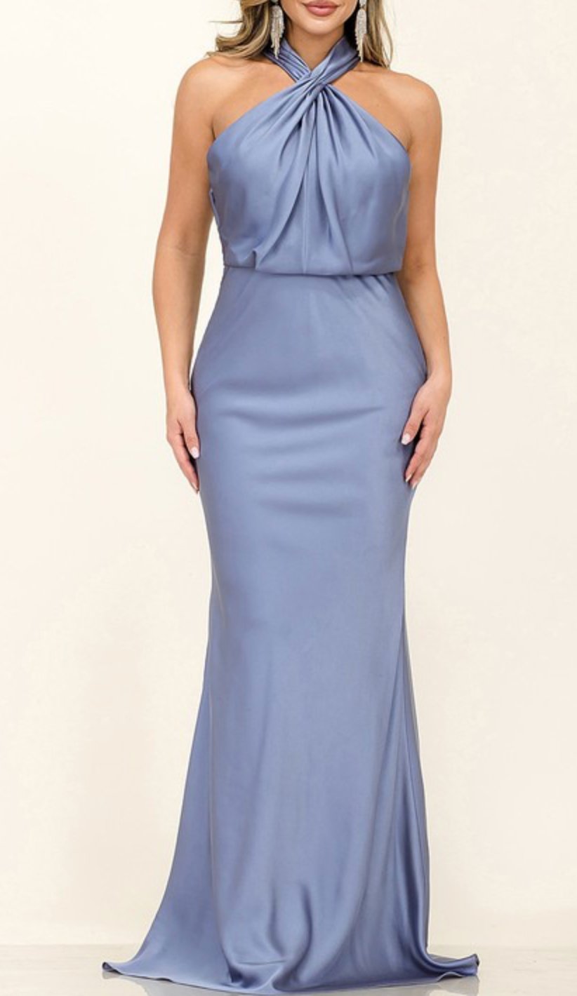 Erin - azul grisaceo venta - Lend the Trend renta de vestidos mexico